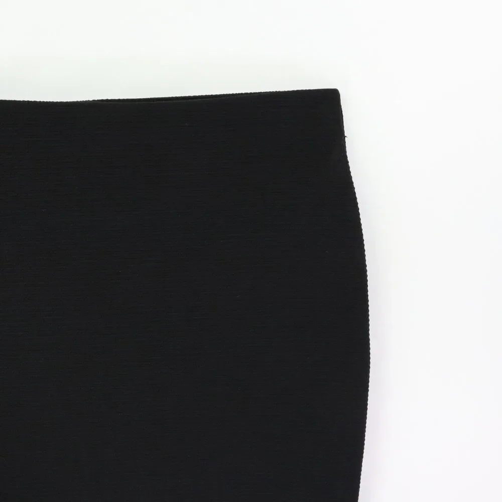 H&M Short Skirt‎ Womens Size S Black Fluted Polyester Blend Stretch Pull-On